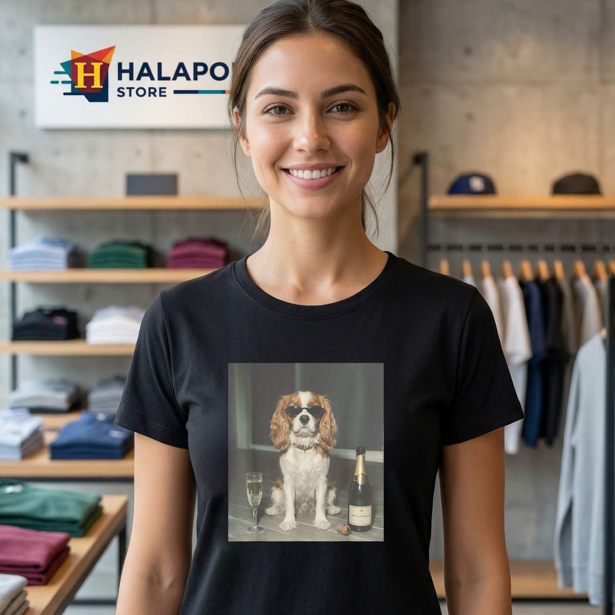 Drinking Champagne Cavalier TShirt King Charles Funny Meme Graphic Men