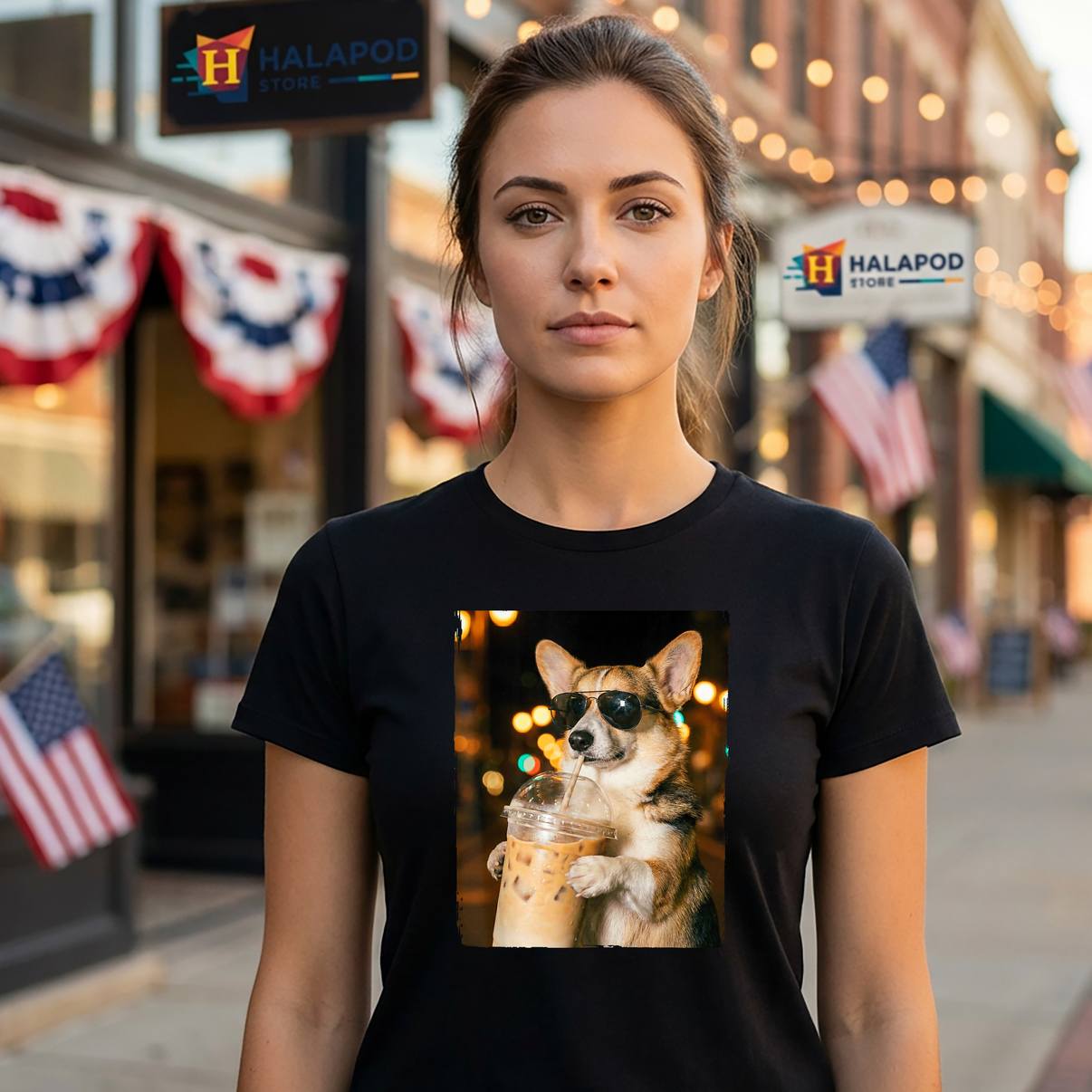 Drinking Ice Coffee Corgi Meme TShirt Funny Dog Graphic Apparel For Mens