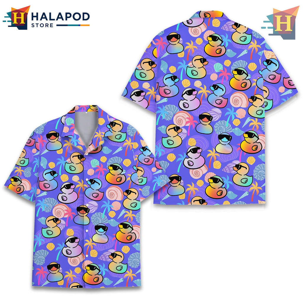 Duck Hawaiian Shirt Tropical Sasquatch Summer Beach Funny Casual Men Fan Apparel