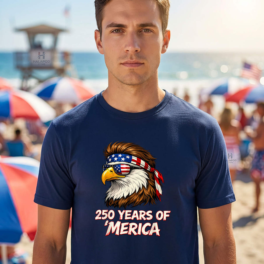 Eagle 250 Anniversary USA Shirt 250 Years Of Merica 4th Of July Graphic Mens