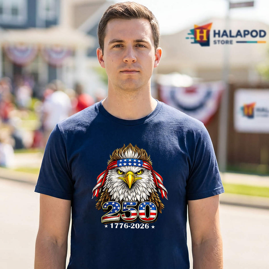Eagle 250 Years 4th Of July Shirt 250th Anniversary USA Patriotic Graphic