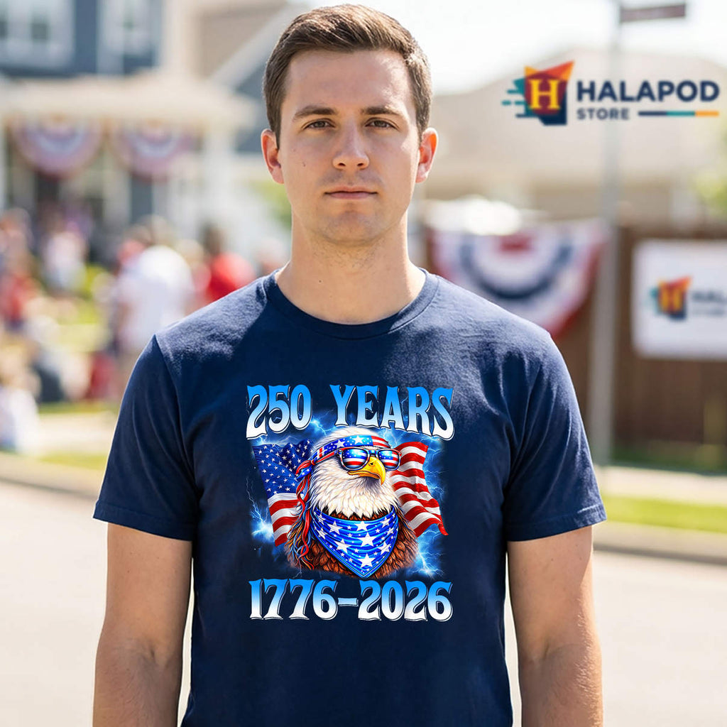 Eagle 4th Of July 250th Anniversary Shirt USA Patriotic 250 Years Graphic