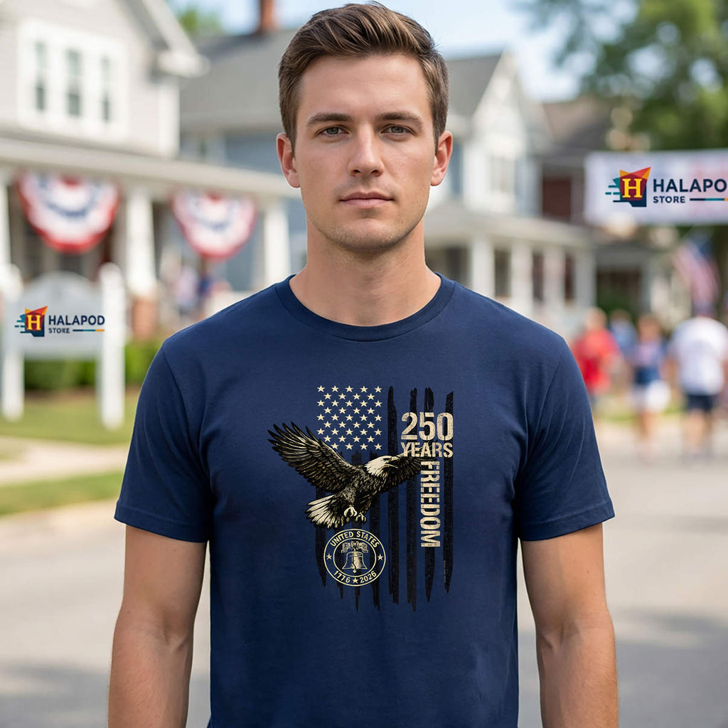 Eagle And Flag 250 Years Freedom Shirt 1776 2026 250th Birthday Graphic