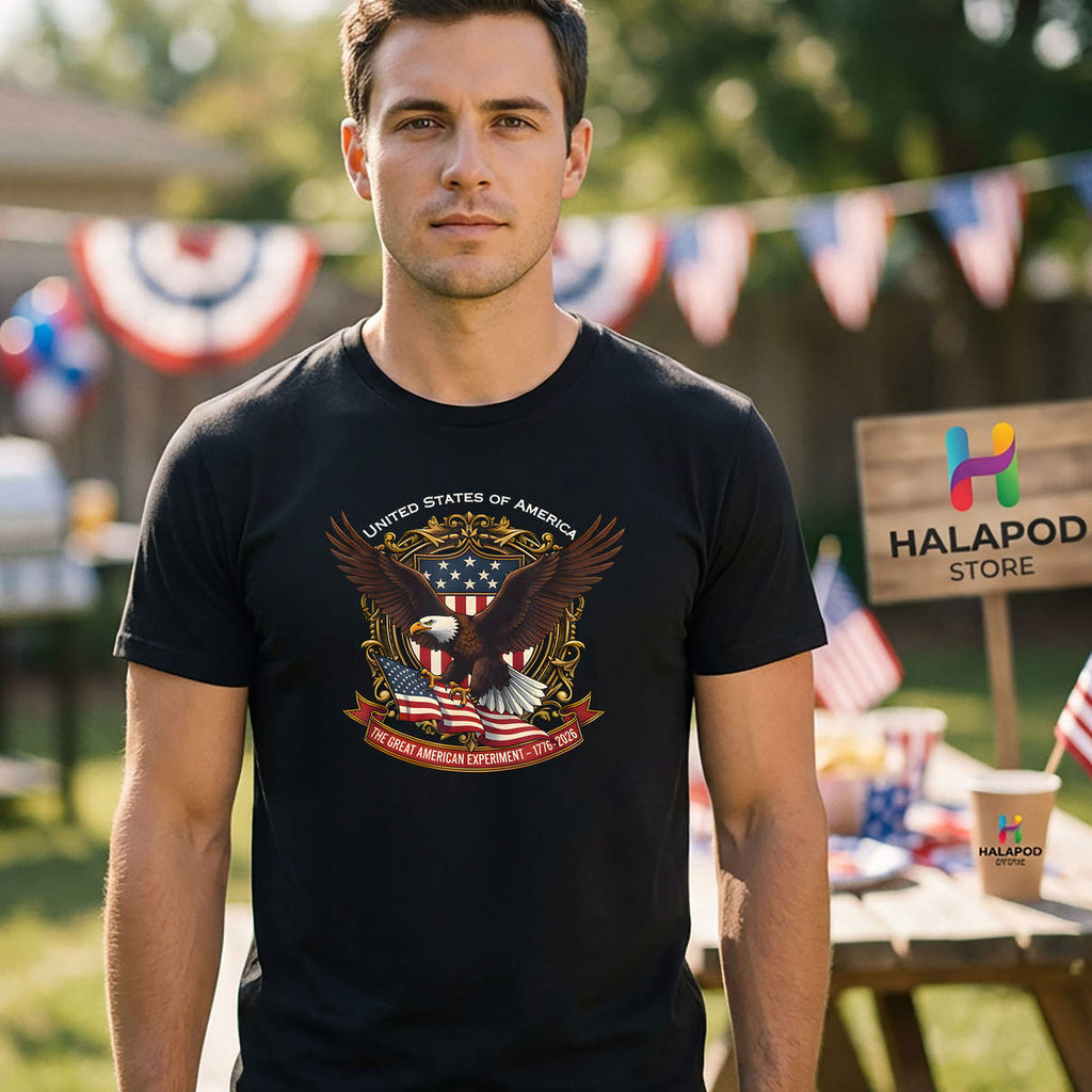 Eagle Flag 1776 2026 Anniversary Shirt 250th USA 4th Of July Graphic Mens