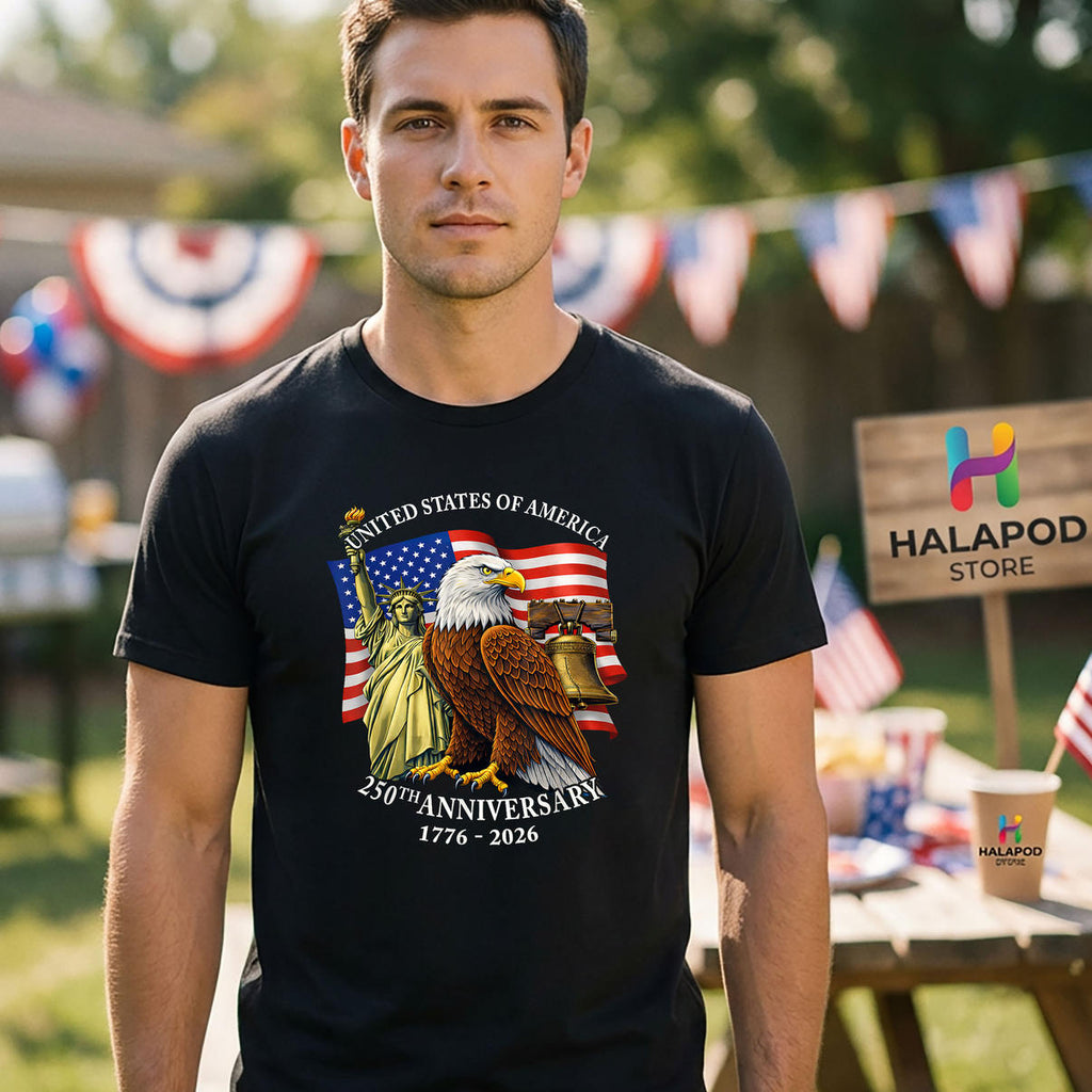 Eagle Liberty Bell 250th Birthday Shirt 2026 USA Fourth Of July Fan Apparel