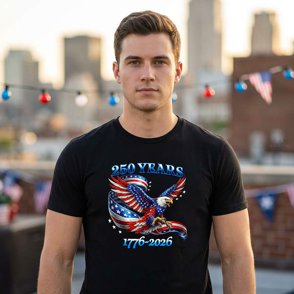 Eagle USA Flag 250th Shirt 250 Years American 1776 2026 4th Of July Patriotic