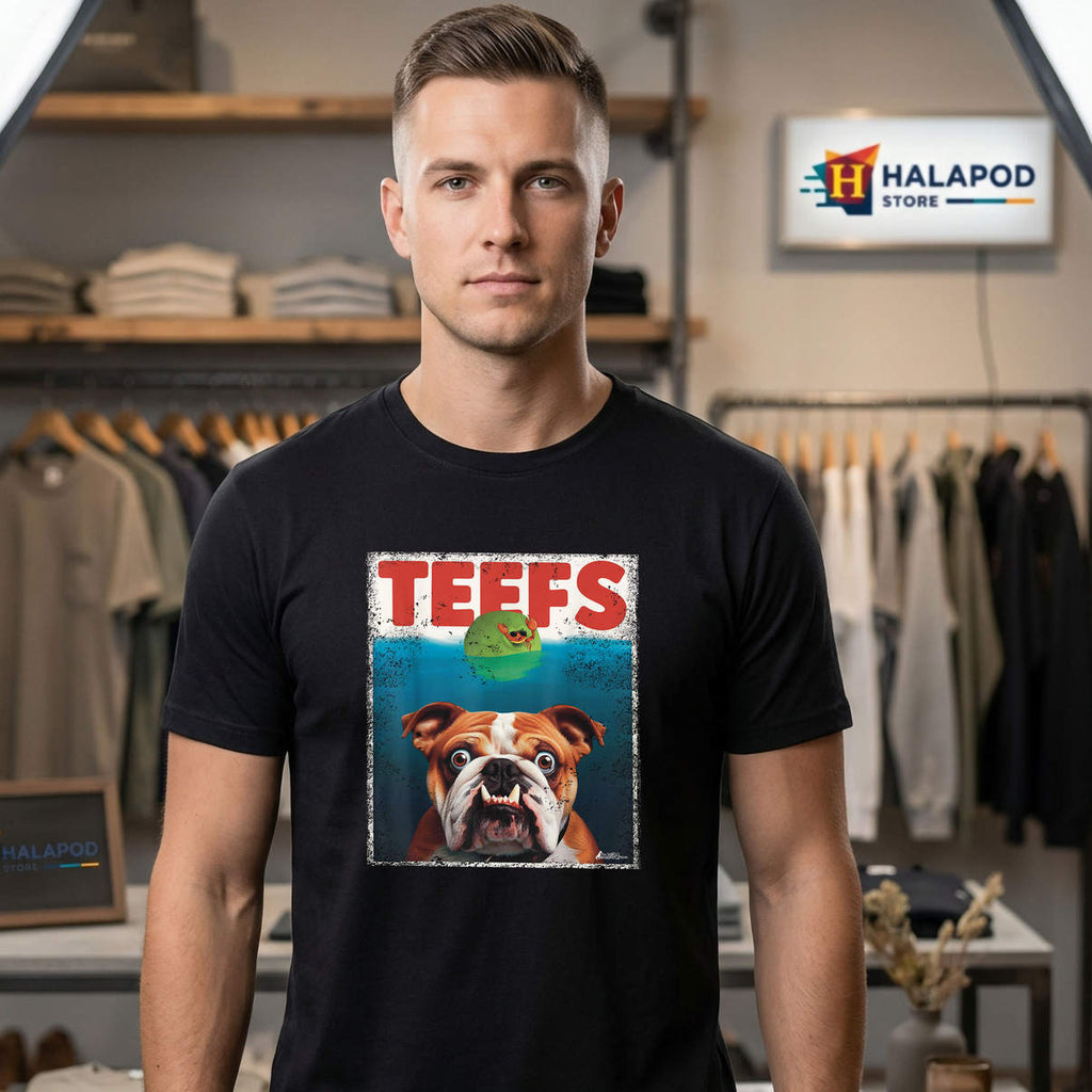 English Bulldog Teefs Jowls Shirt Funny Bully Paws Dog Mom Graphic Womens