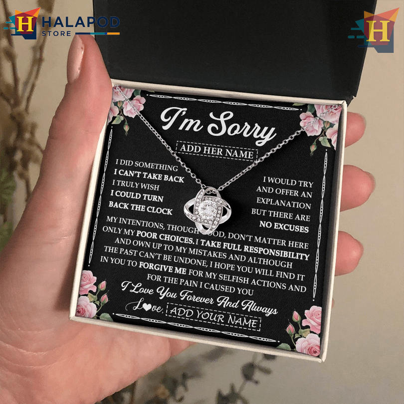 Engraved Im Sorry Gift Valentines Day Necklace Apology Necklace For Girlfriend