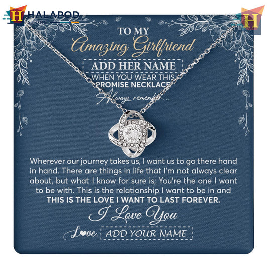Engraved To My Amazing Girlfriend Gift Valentines Day Card Messages Promise Necklace