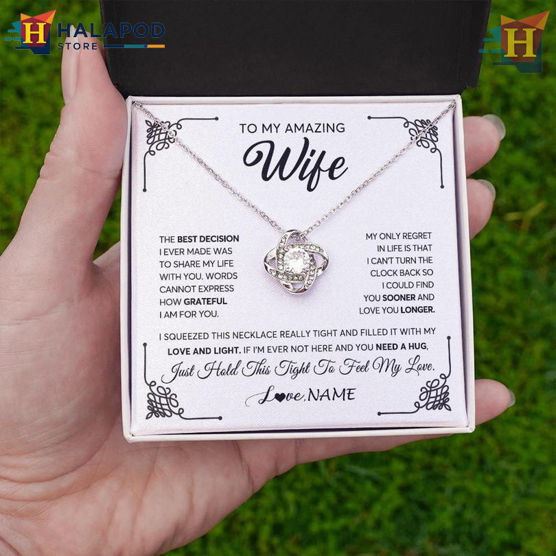 Engraved To My Amazing Wife Gift Necklace Valentine Cards Messages Best Decision