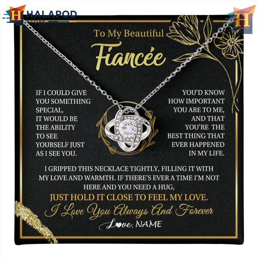 Engraved To My Beautiful Fiancee Necklace Message On Valentine Card My Love Always