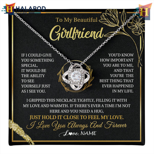 Engraved To My Beautiful Girlfriend Necklace Valentine's Day Card Messages My Love Always
