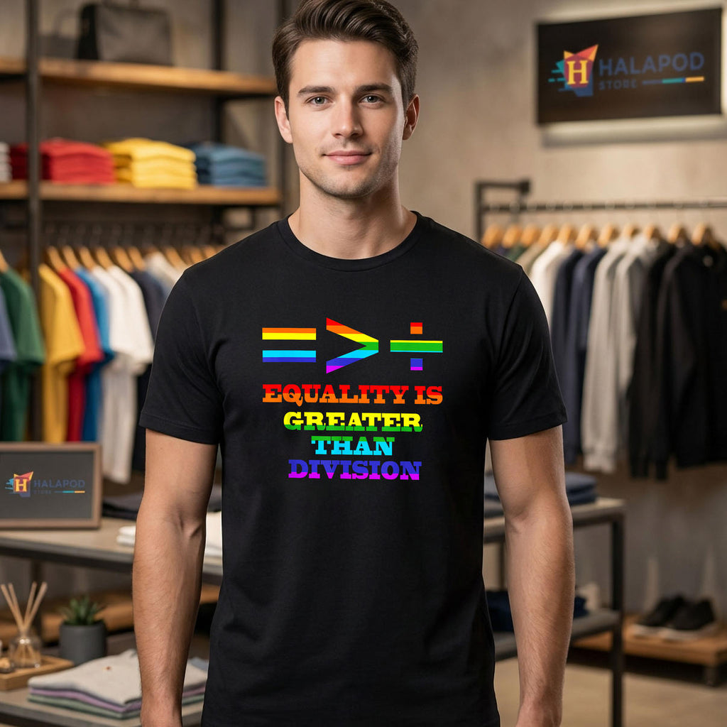 Equality Is Greater Than Division Shirt 2026 LGBTQ Gay Pride Month Fan Gear