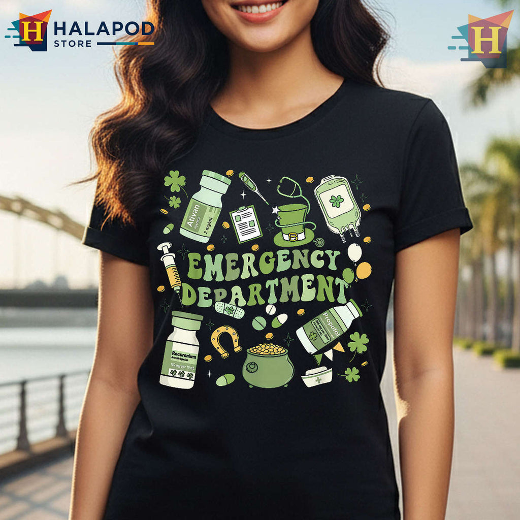 ER Nurse Irish Pride Tee Shirt St Patricks Day Emergency Department
