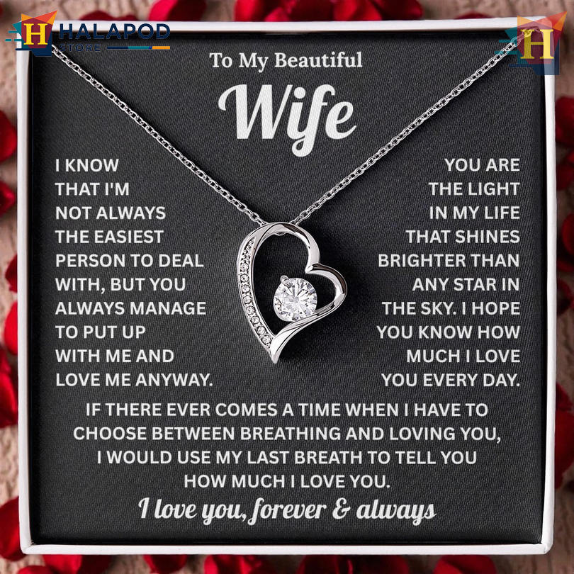 Eternal Vow Gift For To My Wife Valentine's Day Necklace My Last Breath Says I Love You