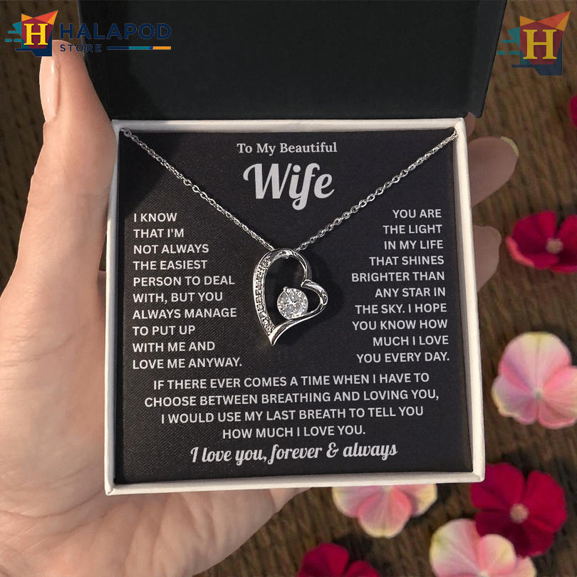 Eternal Vow Gift For To My Wife Valentine's Day Necklace My Last Breath Says I Love You