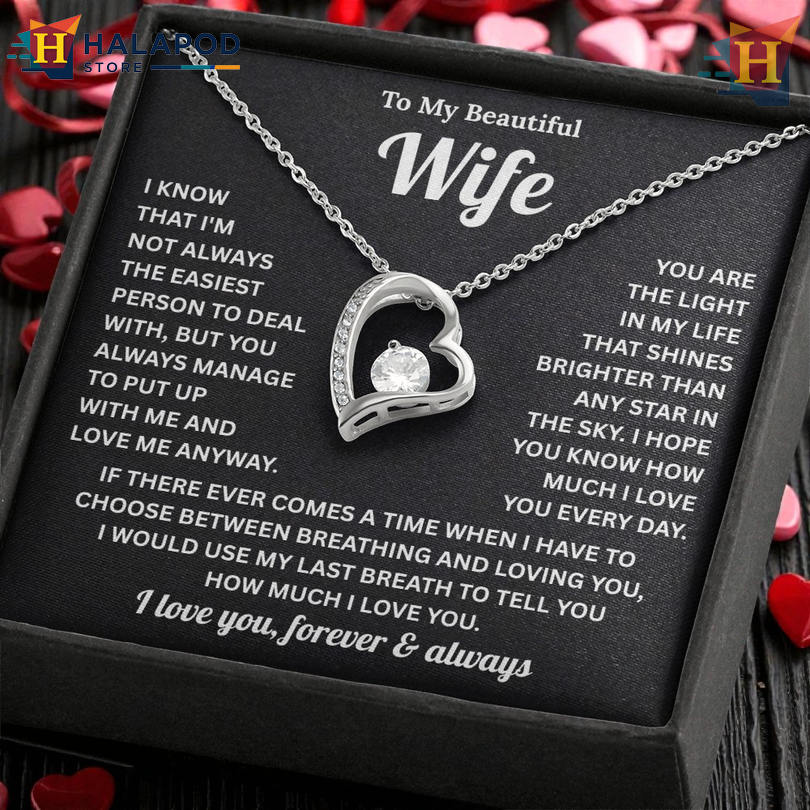 Eternal Vow Gift For To My Wife Valentine's Day Necklace My Last Breath Says I Love You