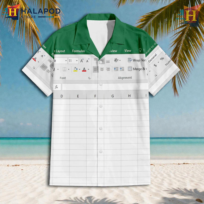 Excel Office Humor Design In Cool Hawaiian Shirt Relaxed Summer Look
