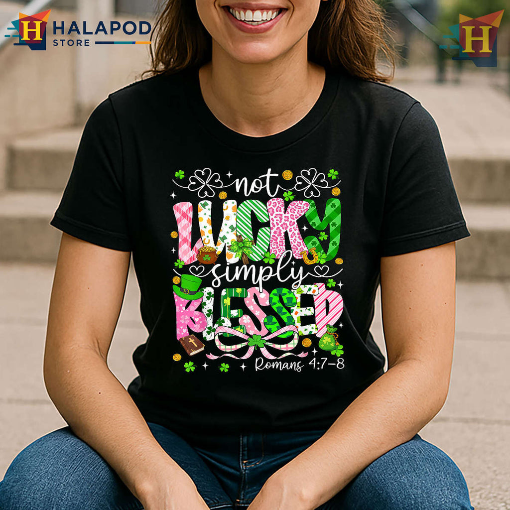 Faith Inspired Shamrock Tee Best St Patrick's Day Shirts Not Lucky Blessed