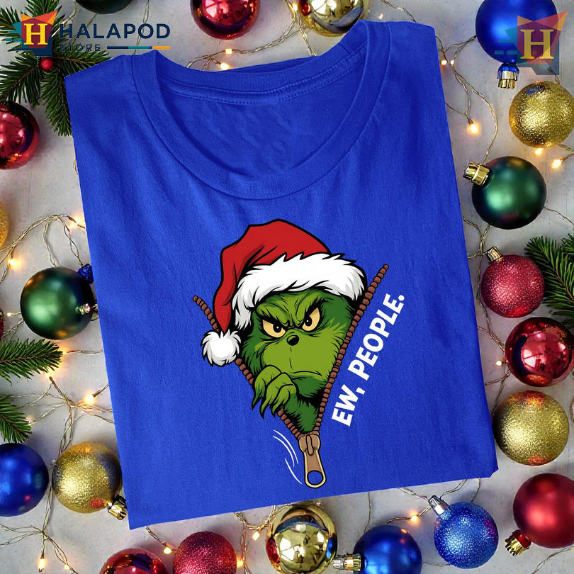 Family Christmas Tshirt Ew People Green Monster Sarcastic Holiday Humor Tee