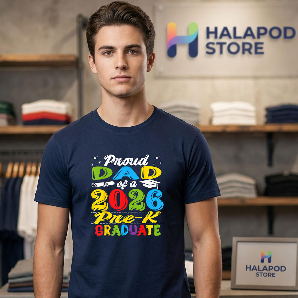 Fathers Day Proud Dad Pre K Shirt 2026 Graduate Graduation Family Fan Apparel