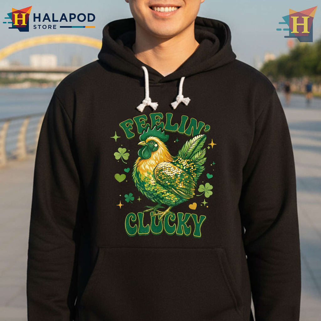 Feelin Clucky Chicken Funny Shirts For St Patrick's Day