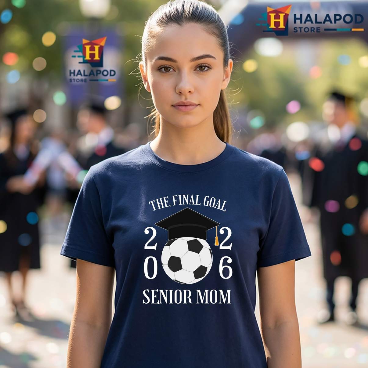 Final Goal Senior Soccer Mom T-Shirt Class Of 2026 Graduation Graphic For Womens