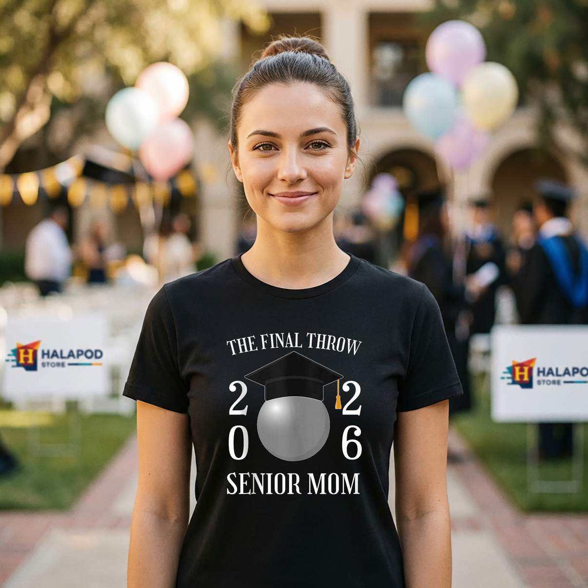Final Throw Senior Track Mom T-Shirt Class Of 2026 Graduation Graphic For Womens