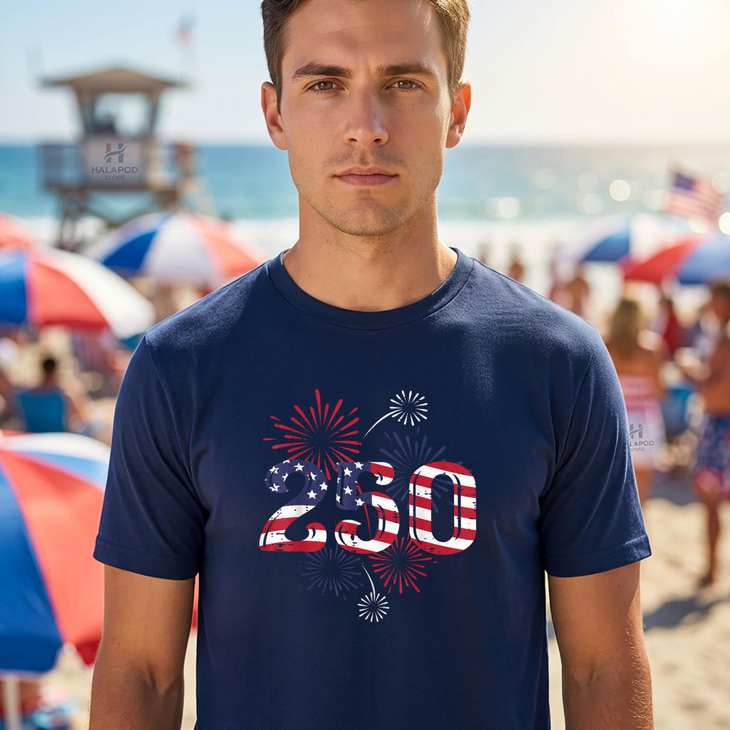 Fireworks America Flag 250th Shirt 2026 Anniversary Women Men Kids Apparel