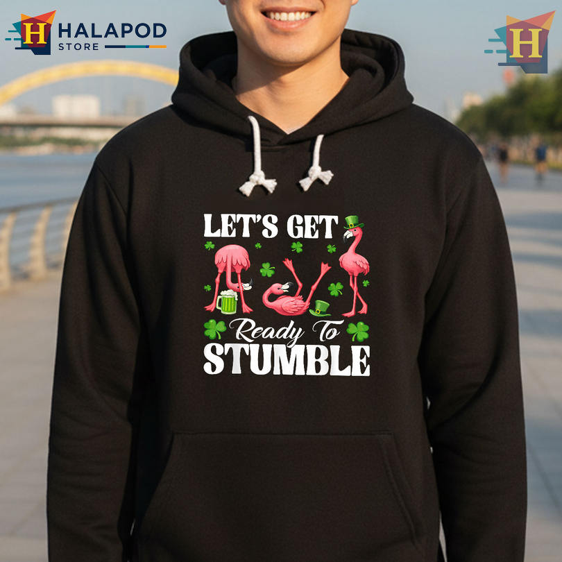 Flamingo Drinking Beer Graphic Best St Patrick's Day Shirts Party Ready