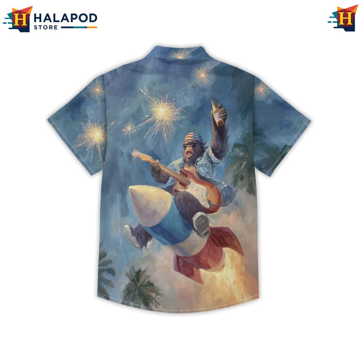 Flying Bigfoot Mens Funny Tropical Shirt Retro Graphic Aloha Summer Tops