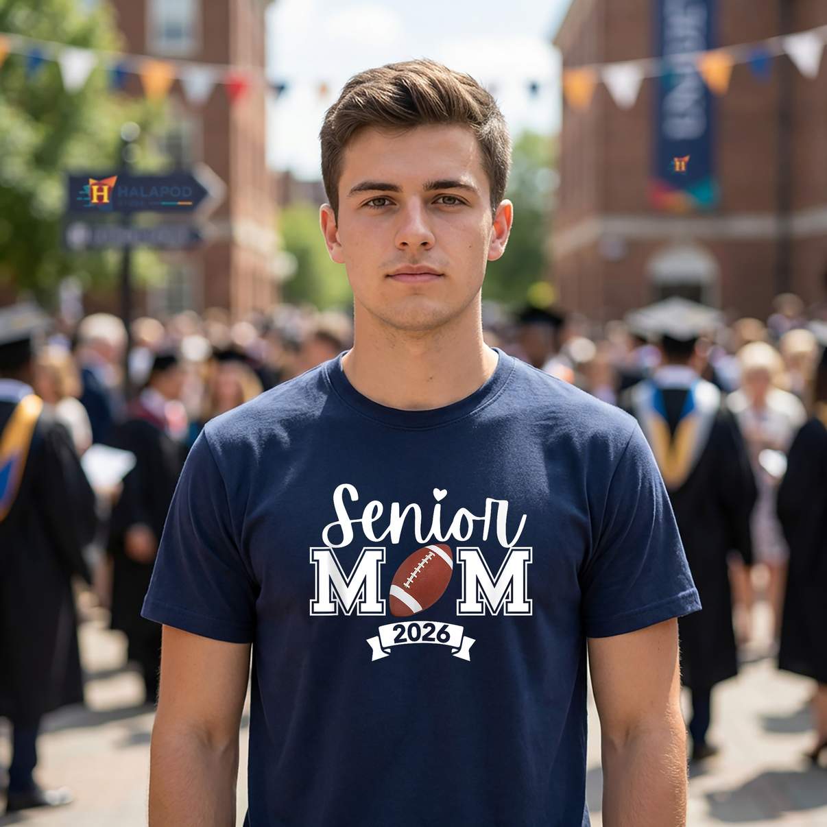 Football Mom Senior 2026 Tee Shirt Class Of Graduation Graphic Design For Mens Tops