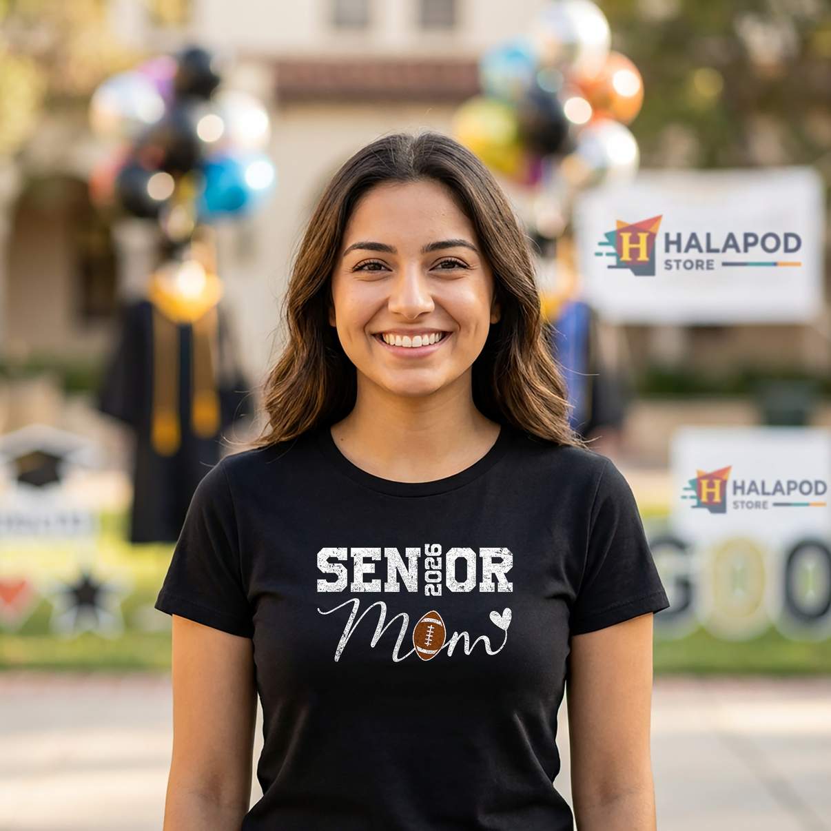 Football Mommy Senior 2026 Shirt Class Of Graduation Graphic Design For Womens