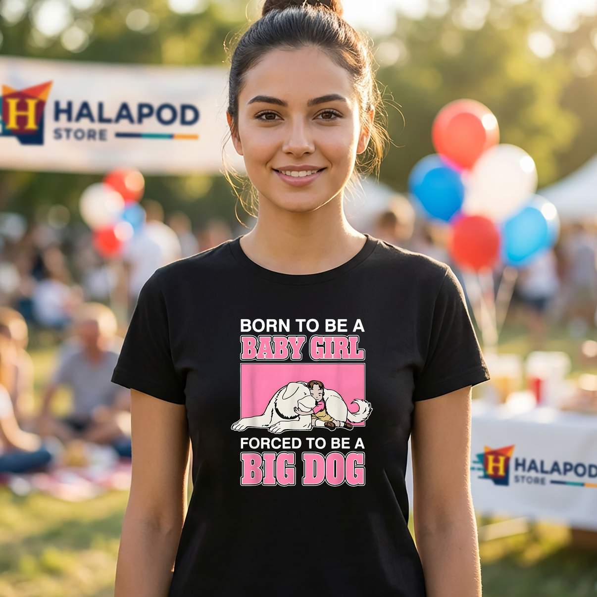 Forced To Be A Big Dog Meme TShirt Born To Be Baby Girl Graphic For Men