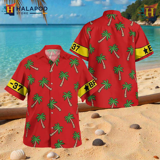 Franky Post Timeskip Anime Art As Hawaiian Themed Shirt Streetwear Style