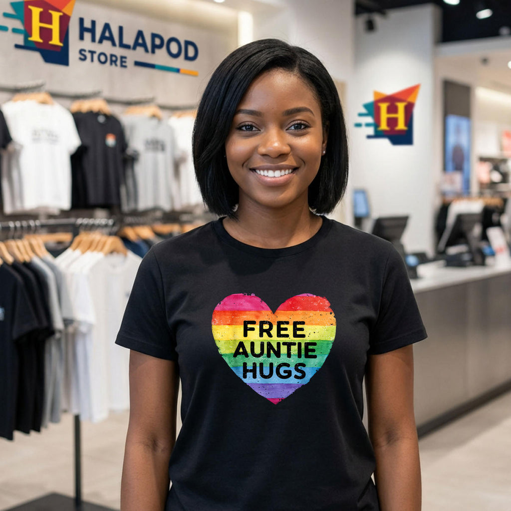 Free Auntie Hugs Rainbow Flag Shirt 2026 LGBT Gay Lesbian Pride Month Gear