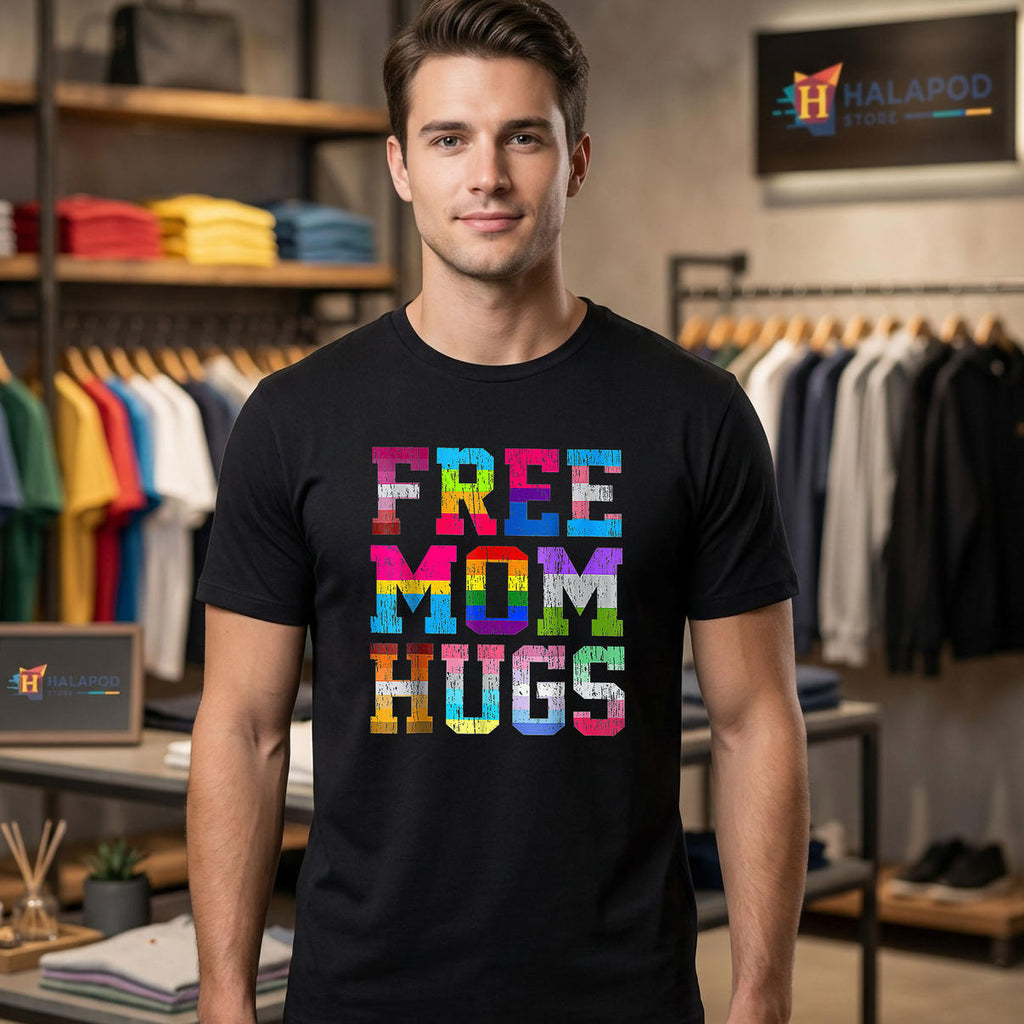 Free Mom Hugs Mothers Day Support Shirt 2026 For Pride Month LGBT Fan Gear