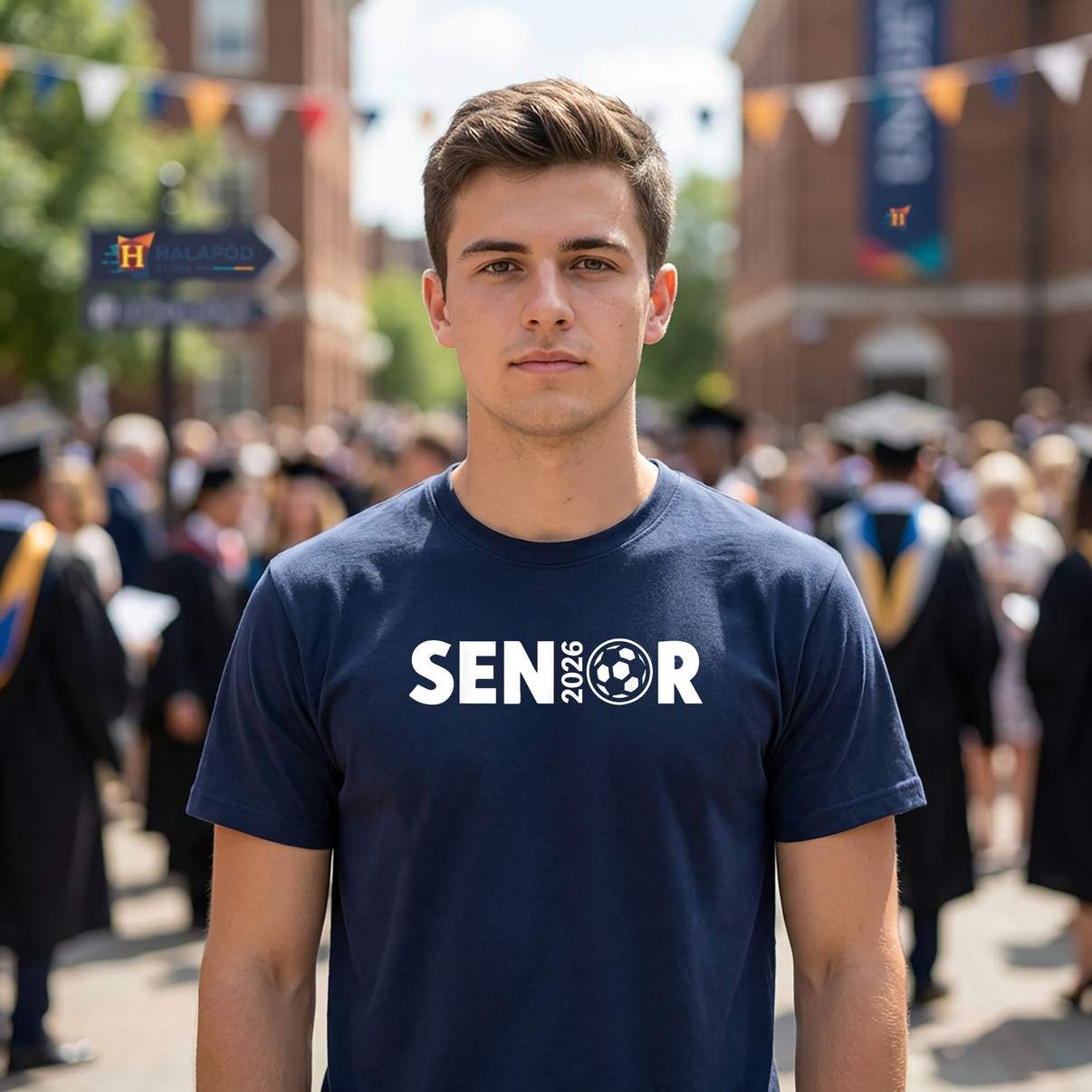 Fun Senior Soccer 2026 TShirt Class Of Graduate Back To School Graphic For Men