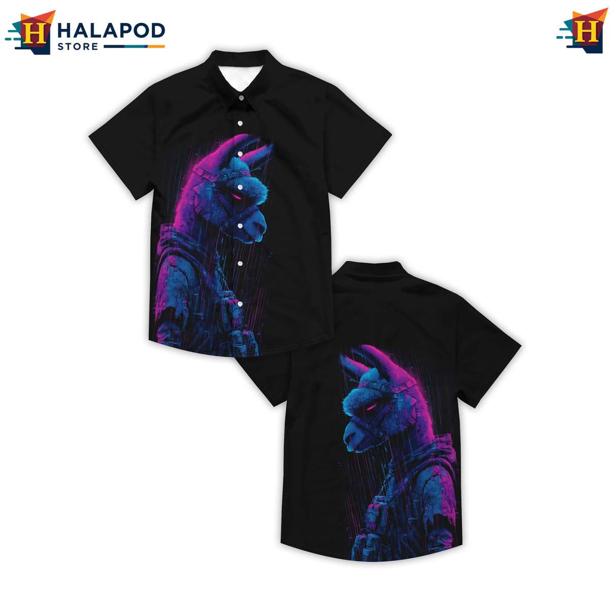 Funny Alpaca Mens Retro Aloha Shirt Graphic Aloha Summer Vacation Tops