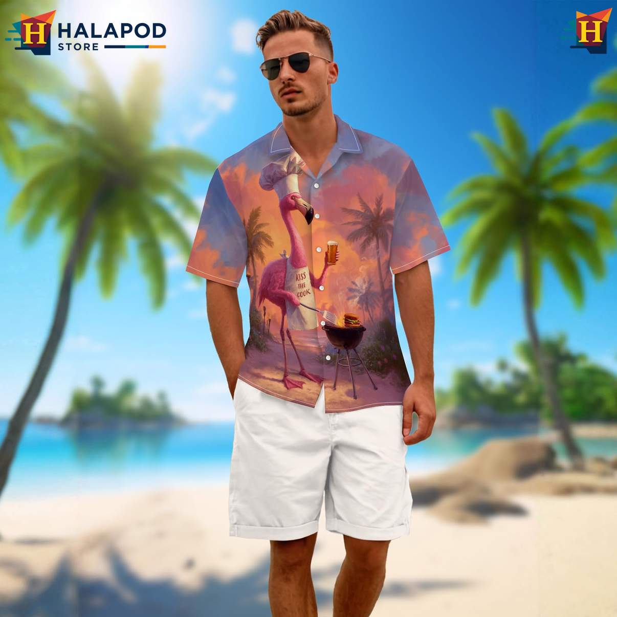 Funny Chef Mens Retro Aloha Hawaiian Shirt Graphic Summer Vacation Outfit