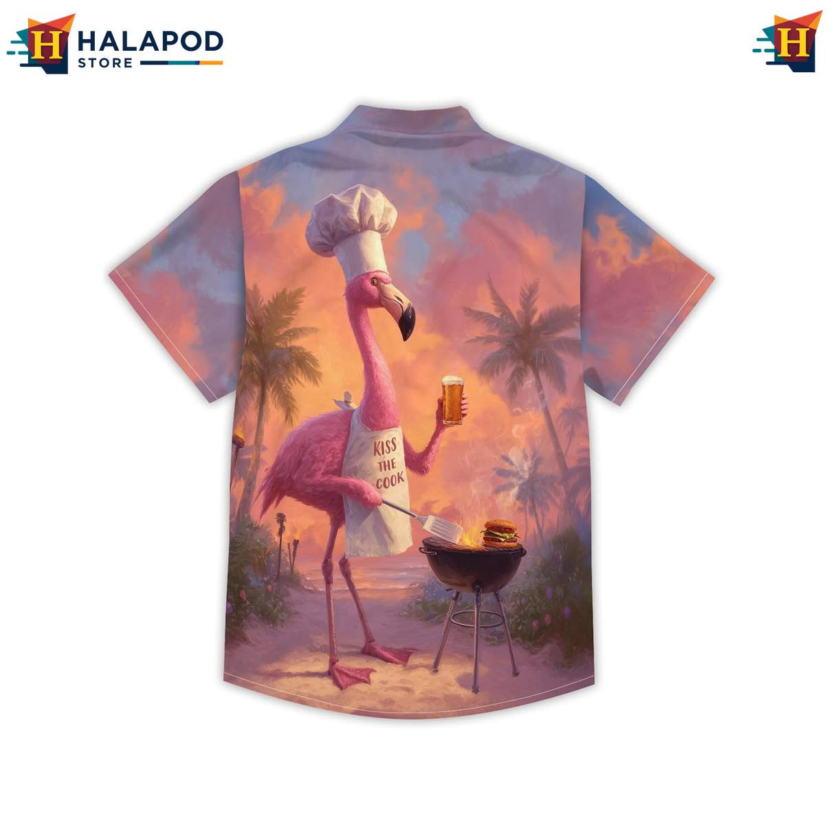 Funny Chef Mens Retro Aloha Tropical Shirt Graphic Summer Vacation Outfit