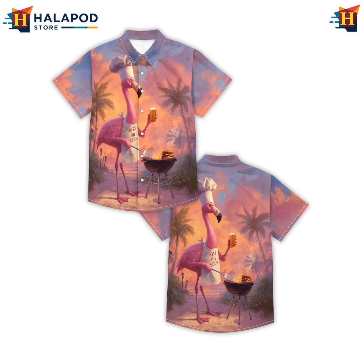 Funny Chef Mens Retro Aloha Aloha Shirt Graphic Summer Vacation Outfit