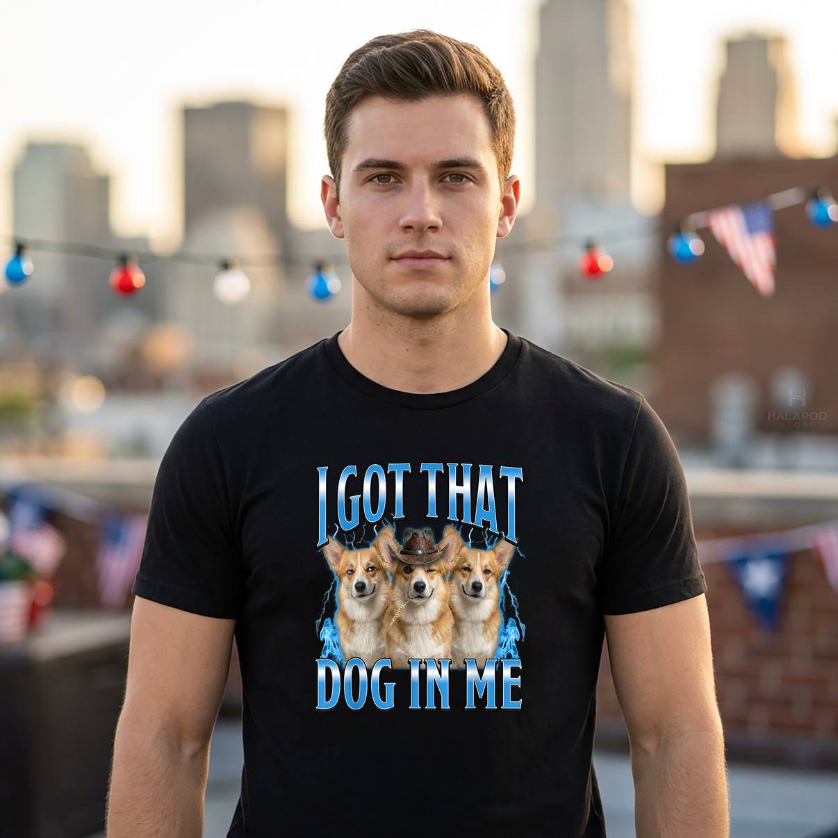 Funny Corgi Cowboy Meme Fan Shirt I Got That Dog In Me Graphic For Mens