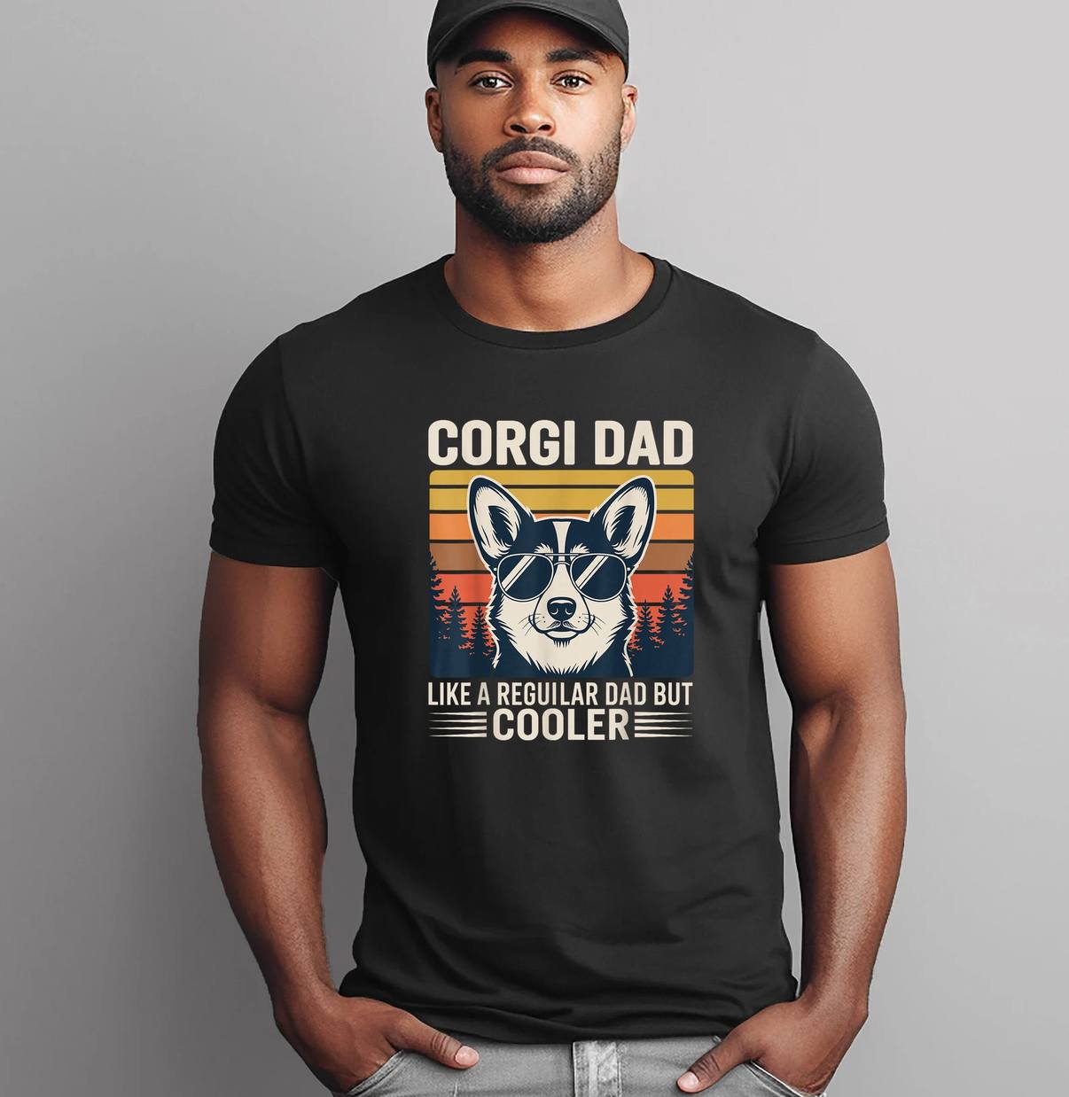 Funny Corgi Dad Dog Lover Shirt Pet Owner Graphic Design Apparel For Men
