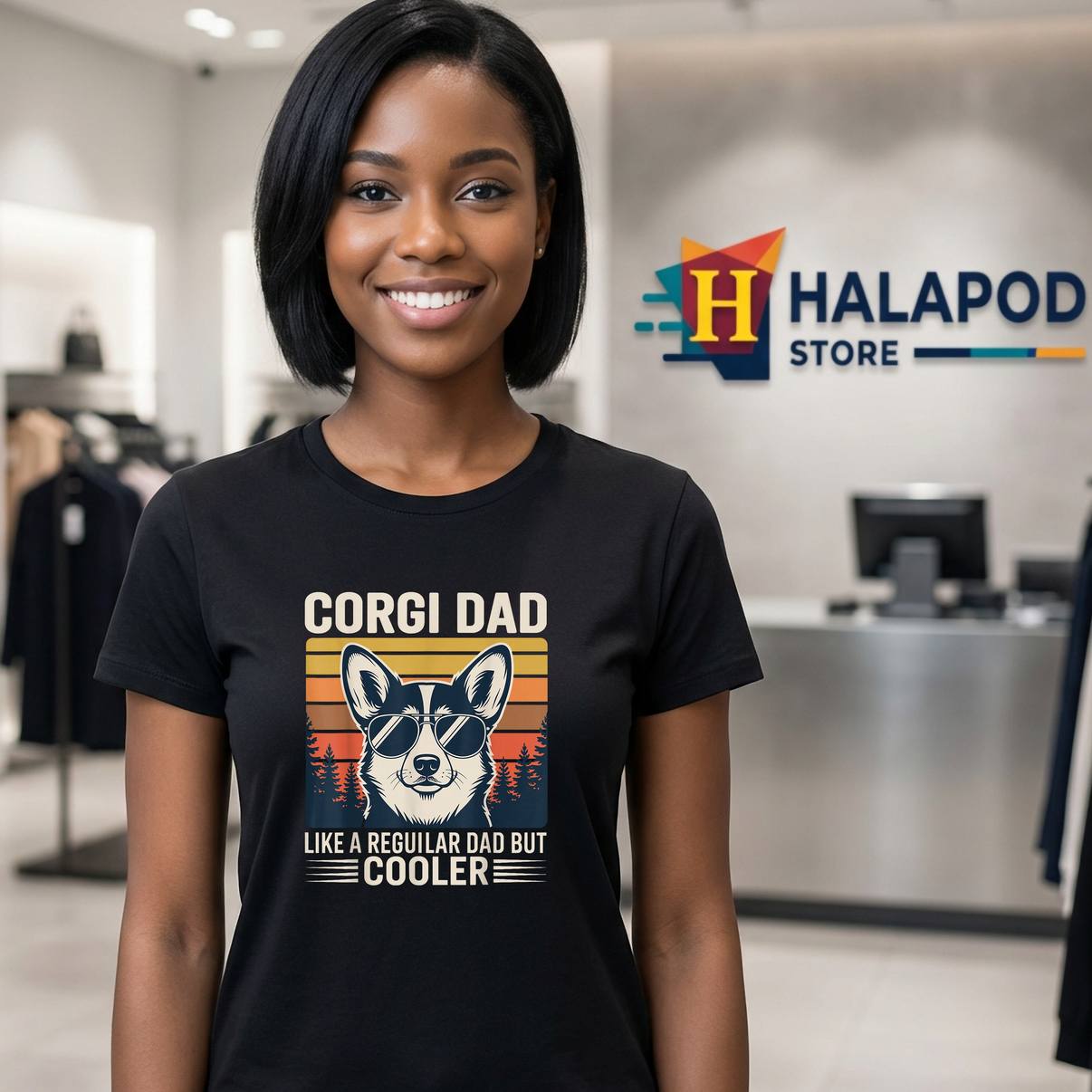 Funny Corgi Dad Dog Lover TShirt Pet Owner Graphic Design Apparel For Men