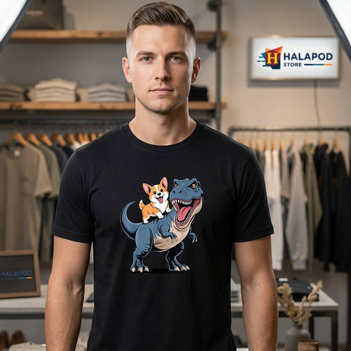 Funny Corgi Design For Boys Shirt Men Welsh Dog Lover Graphic Apparel Men