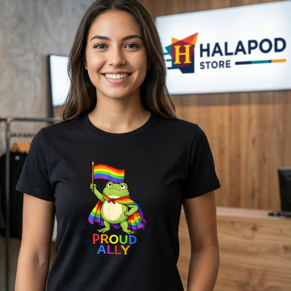 Funny Frog Proud Ally Rainbow Flag Shirt 2026 LGBT Pride Month Fan Apparel