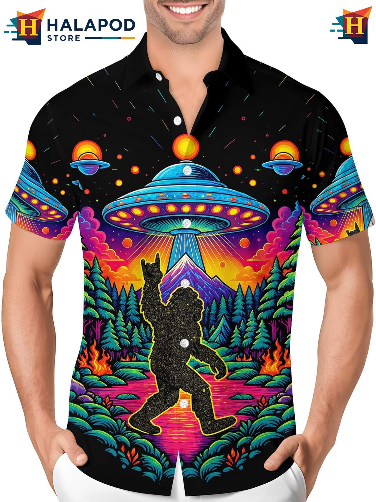 Funny Hawaiian Button Down Shirt Mens Novelty Crazy Graphic Summer Beach Wear