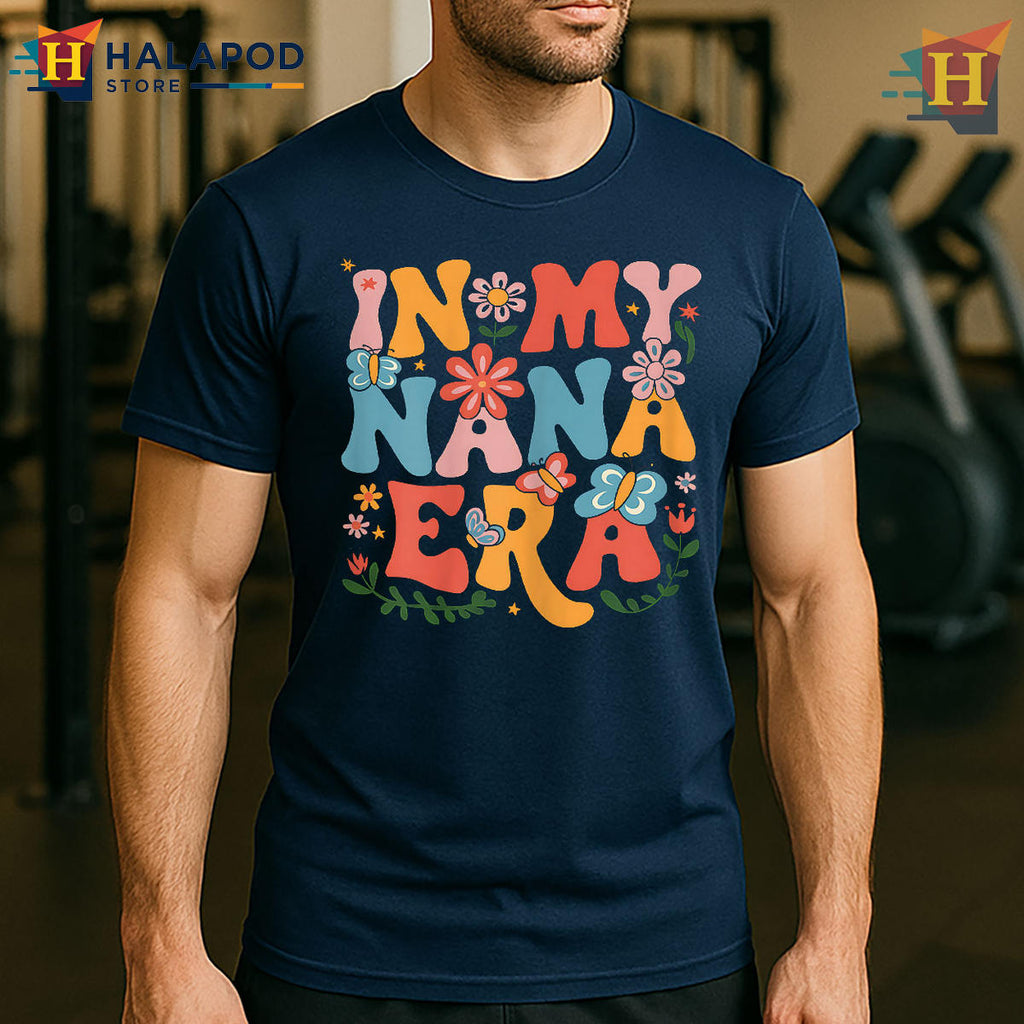 In My Nana Era Retro Shirt Groovy Butterfly Mothers Day Gift