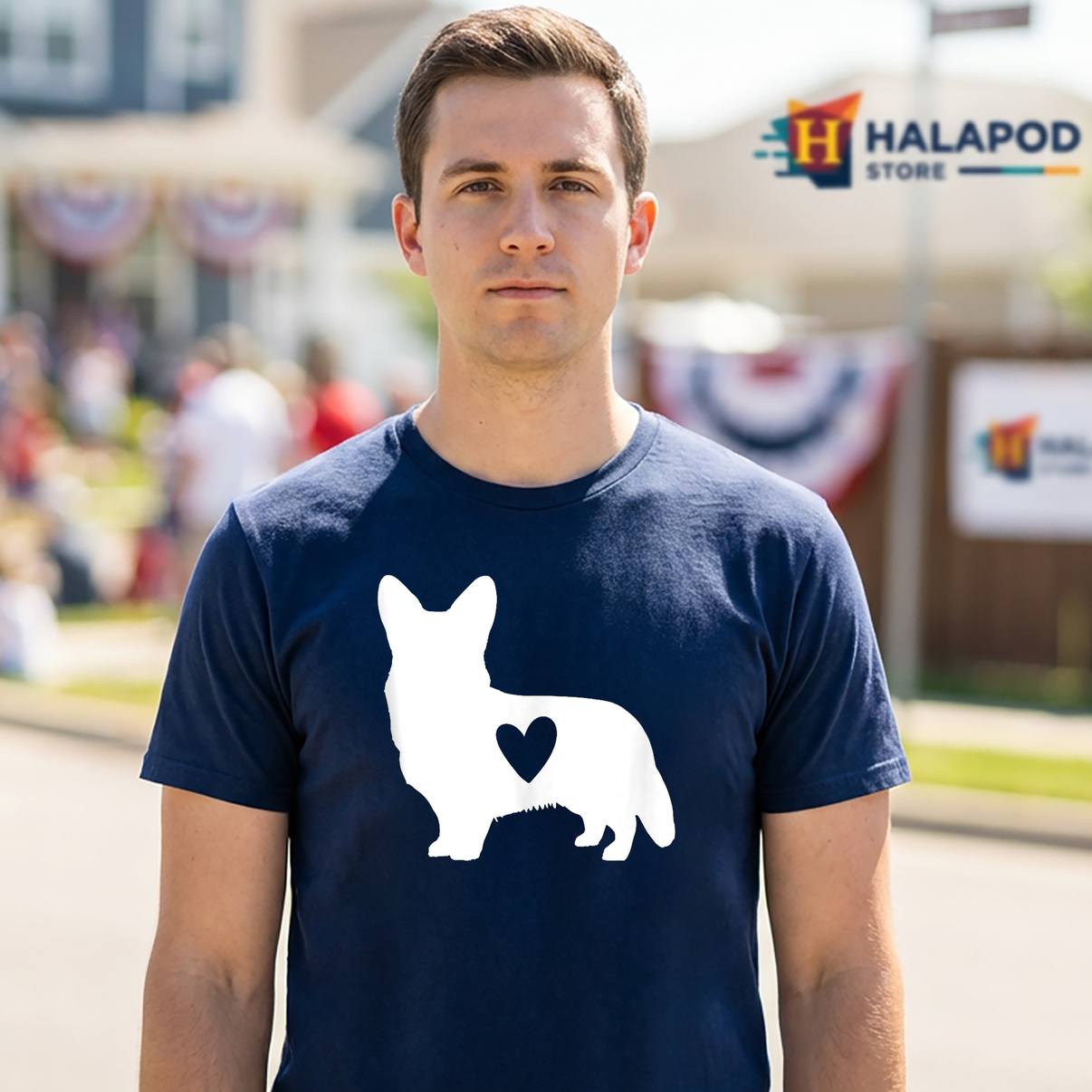Funny Pet Corgi Heart Lover Tee Shirt Dog Graphic Design Apparel Tops Mens